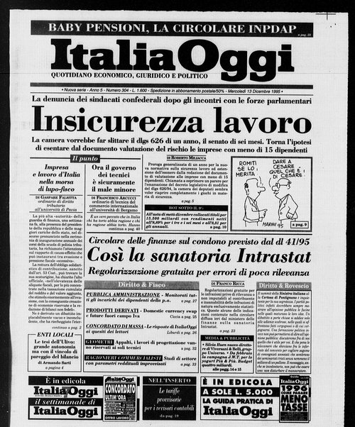 Italia oggi : quotidiano di economia finanza e politica